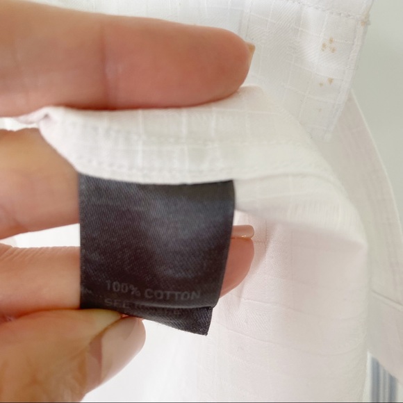 Johnston & Murphy Checked Casual Button Down Short Sleeve White Summer Medium - Picture 8 of 8